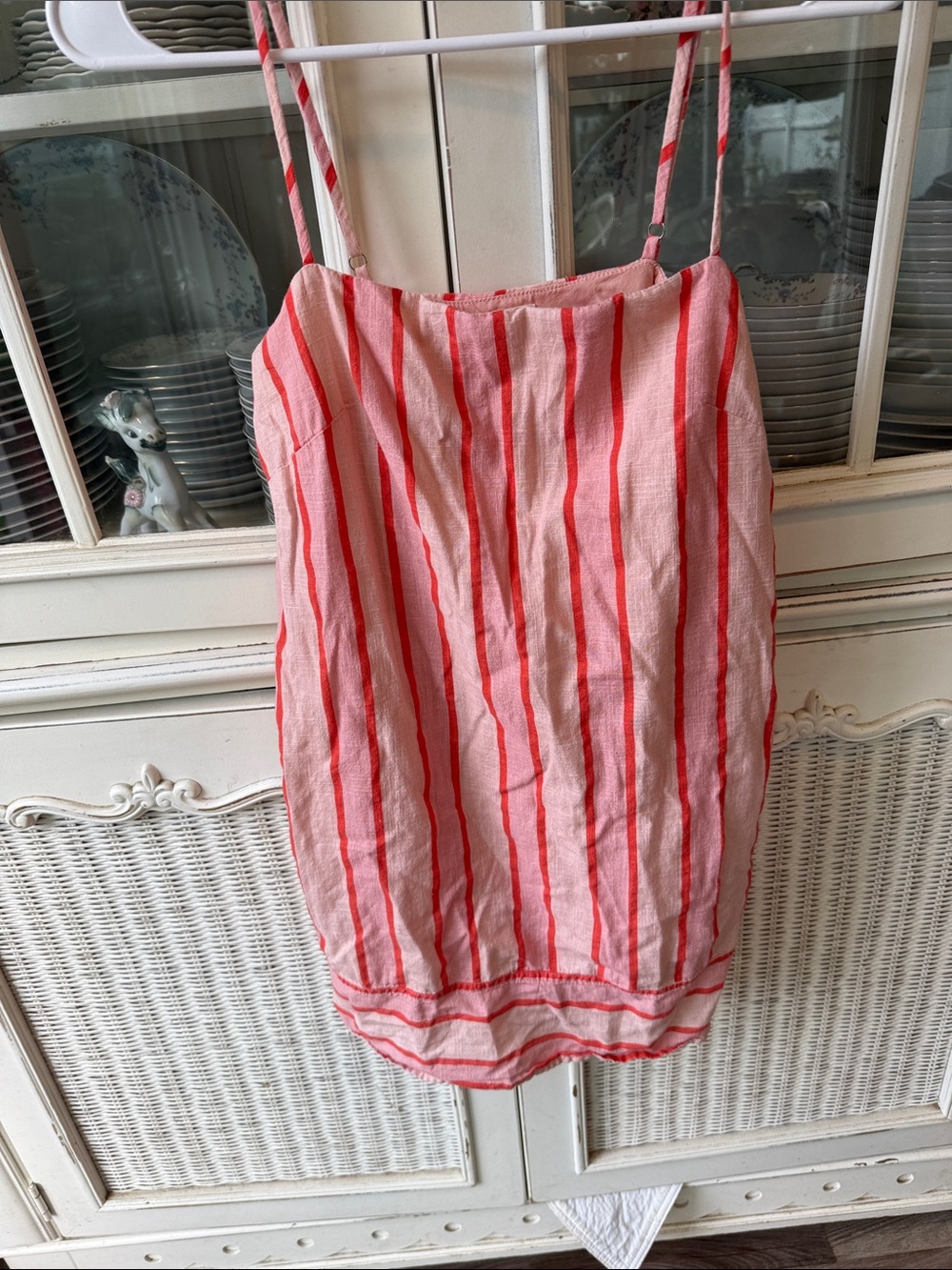 South Moon Under Pink & Coral-Red Striped Mini Skirt